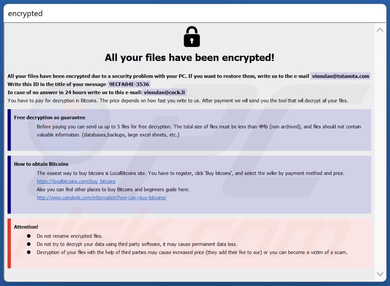 Nota de resgate do ransomware Dxen (info.hta)