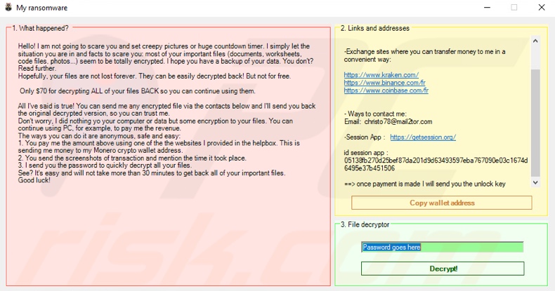 HomuWitch ransomware nota de resgate (pop-up)