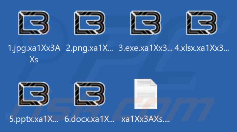 Ficheiros encriptados pelo ransomware LockBit 4.0 (extensão .xa1Xx3AXs)