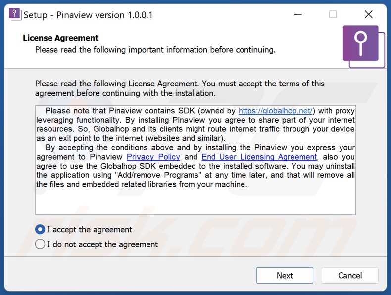 Configuração da instalação da API Pinaview