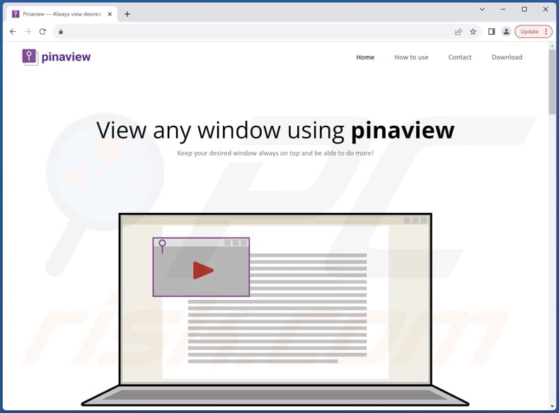 Site utilizado para promover a API Pinaview