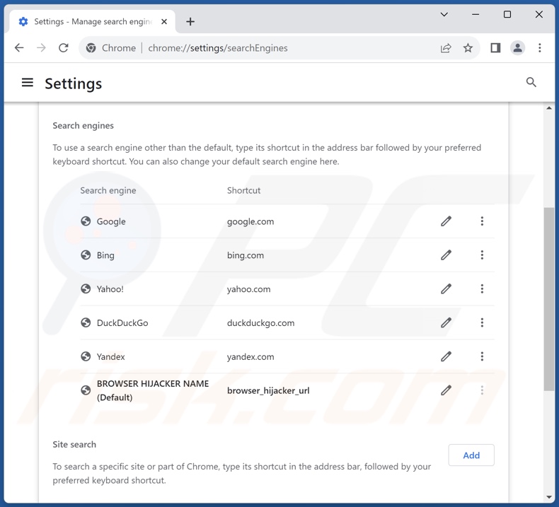 Alterar o motor de pesquisa predefinido do Google Chrome