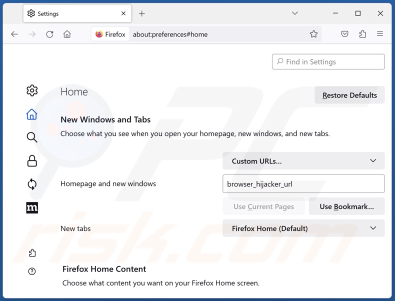 Alterar a página inicial do Mozilla Firefox