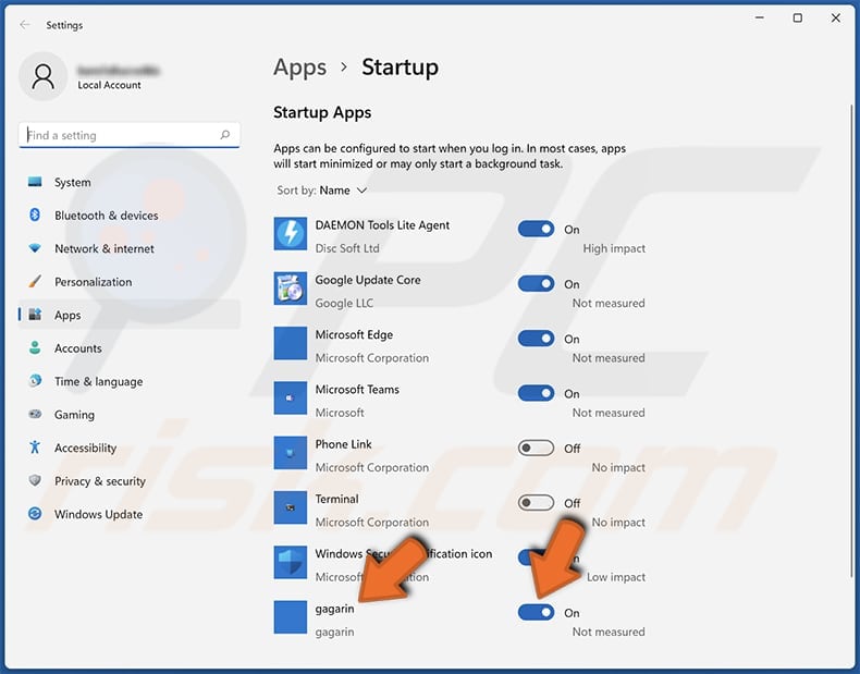 Desative o gagarin nas aplicações de início Activate Your McAfee Antivirus License