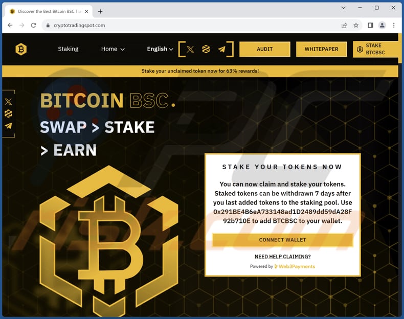 Fraude BITCOIN BSC