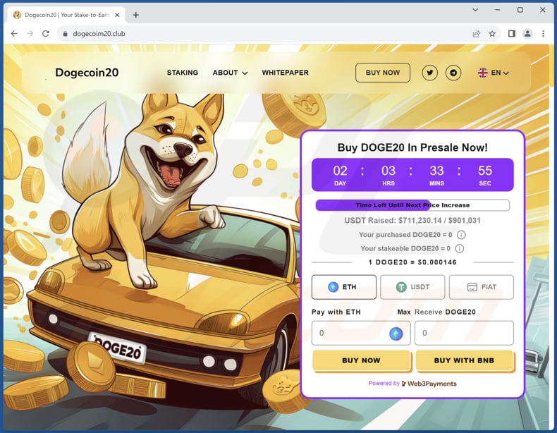 Fraude DOGE20 Presale