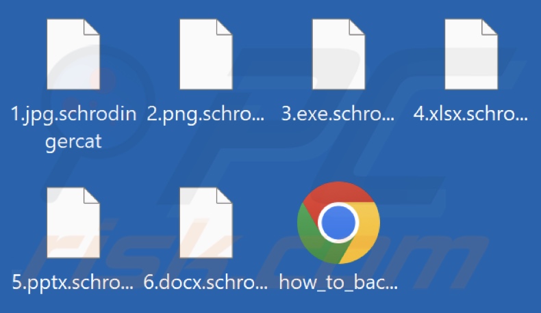 Ficheiros encriptados pelo ransomware SchrodingerCat (extensão .schrodingercat)