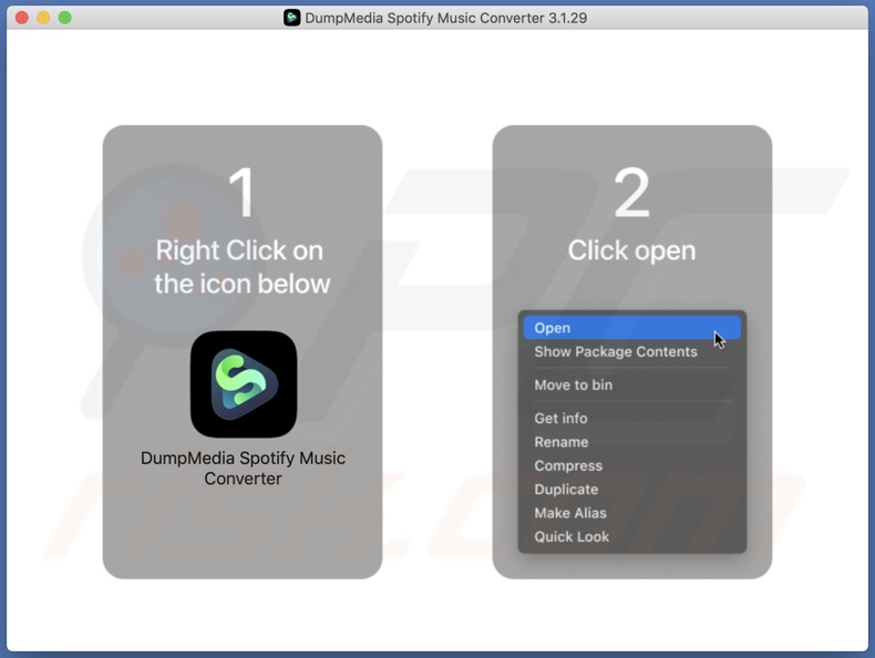 Instalação que transporta o malware Cuckoo