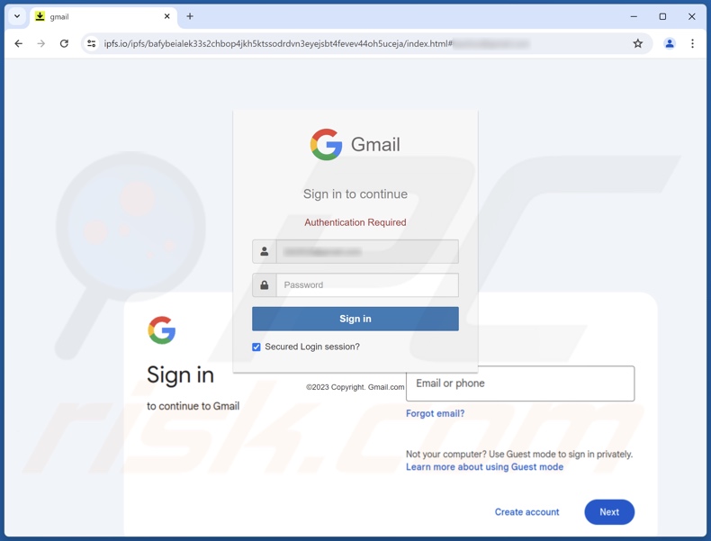 Erro de DNS e-mail fraudulento site de phishing promovido