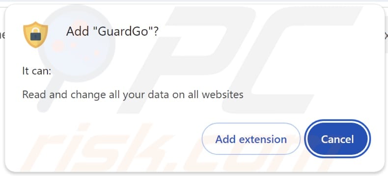 Permissões do sequestrador de navegador GuardGo