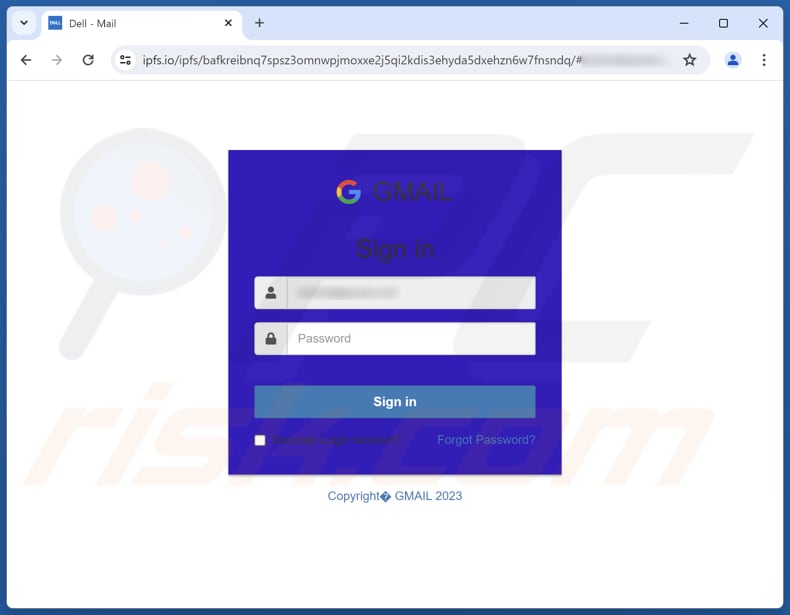 Last Day To Update Your Password Página de phishing do Email Scam
