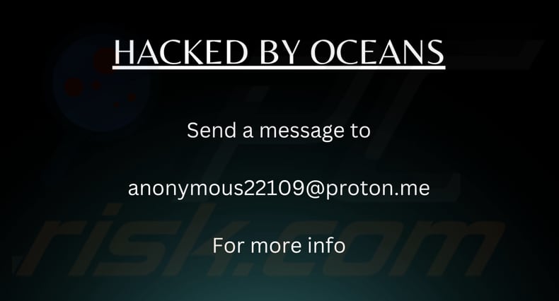 OCEANS ransomware papel de parede