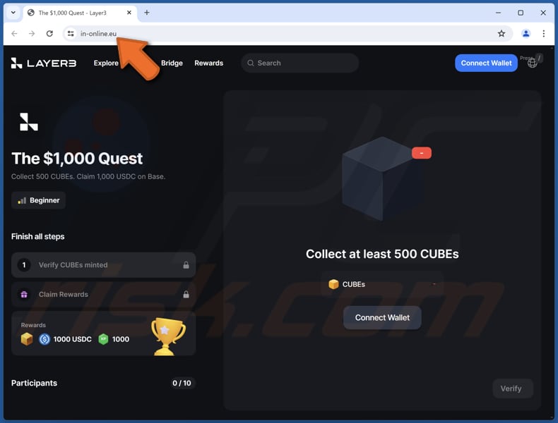 Collect 500 CUBEs fraude