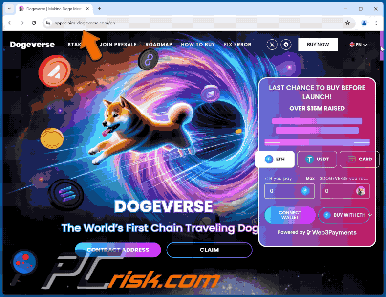 Aparência do esquema de pré-lançamento do DOGEVERSE (GIF)