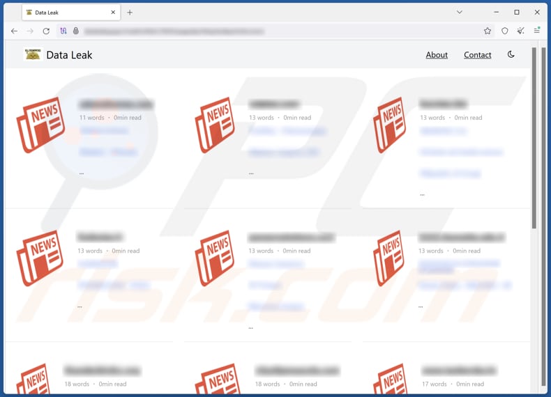 El Dorado ransomware sítio de fuga de dados