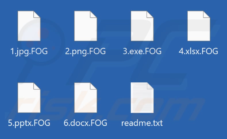 Ficheiros encriptados pelo Fog ransomware (extensão .FOG)