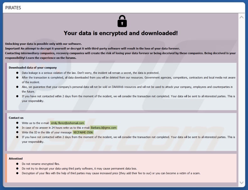 Lexus ransomware nota de resgate ficheiro HTA (info.hta)