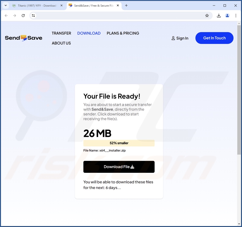 A aplicação indesejada PubSurf promove uma página web enganosa