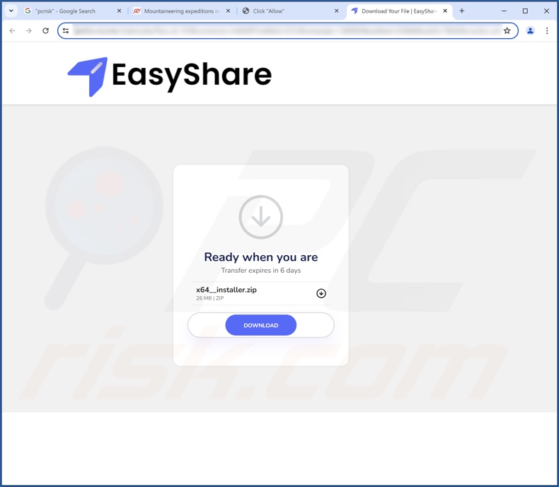 Site enganador usado para promover o TjboApp PUA