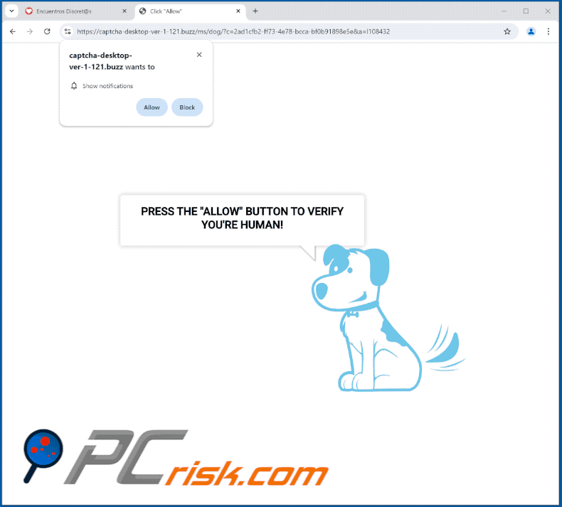 captcha-desktop aparência do sítio web (GIF)
