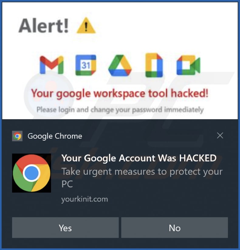 yourkinit.com notificação enganosa