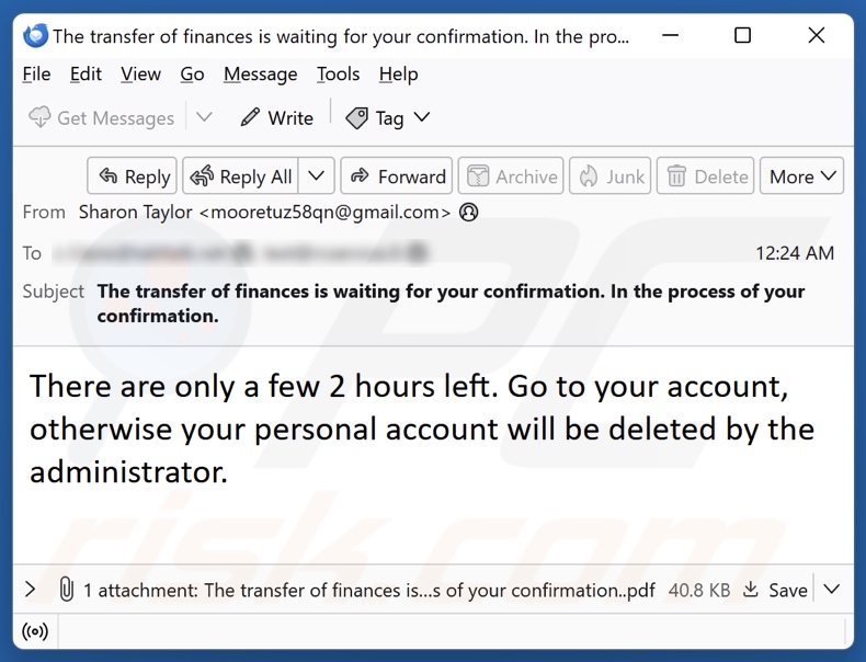 E-mail que promove o golpe do sorteio de prémios Bitcoin