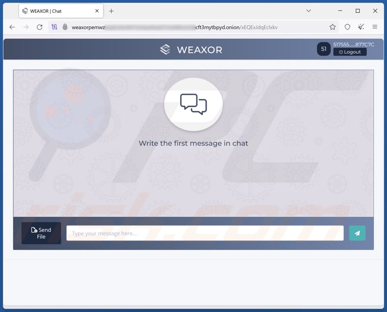Weaxor ransomware sítio de conversação
