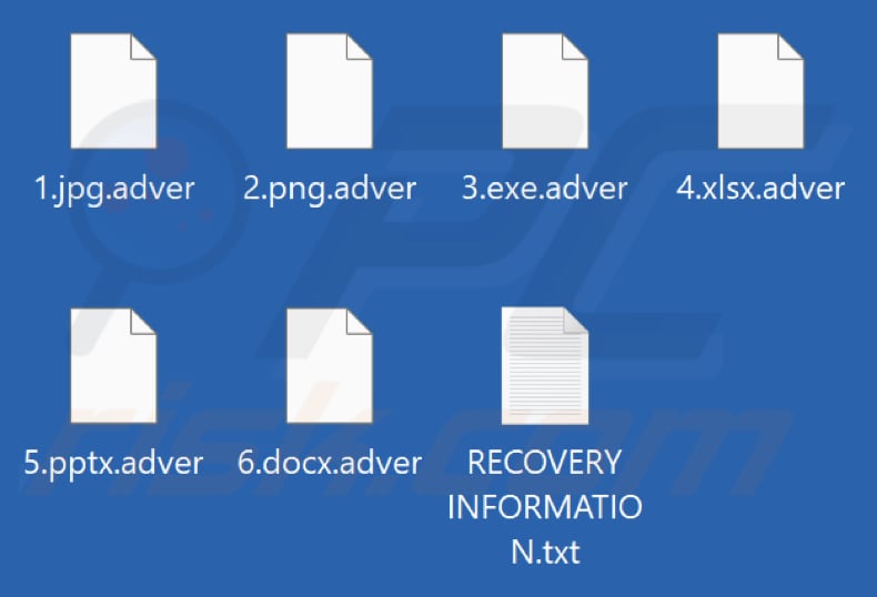 Ficheiros encriptados pelo ransomware Adver (extensão .adver)