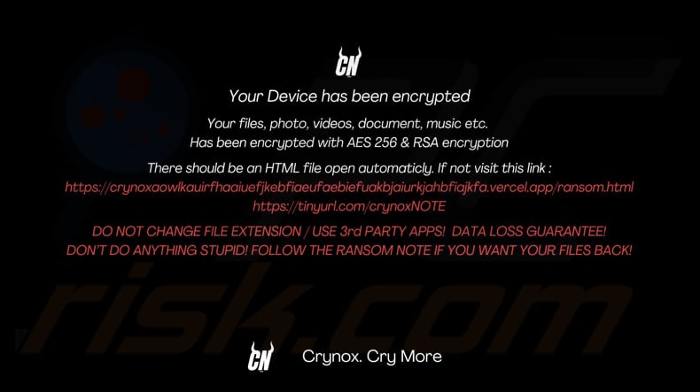 Crynox ransomware papel de parede
