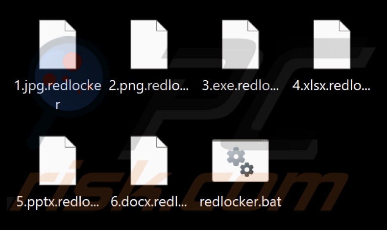 Ficheiros encriptados pelo ransomware RedLocker (extensão .redlocker)