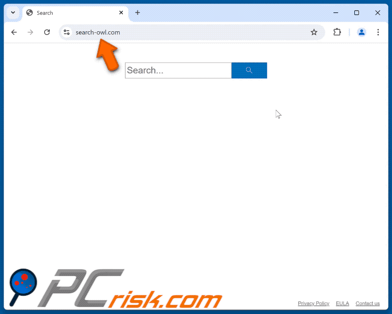 search-owl.com redirecionando através de search-2go.com antes de chegar ao Yahoo (GIF)