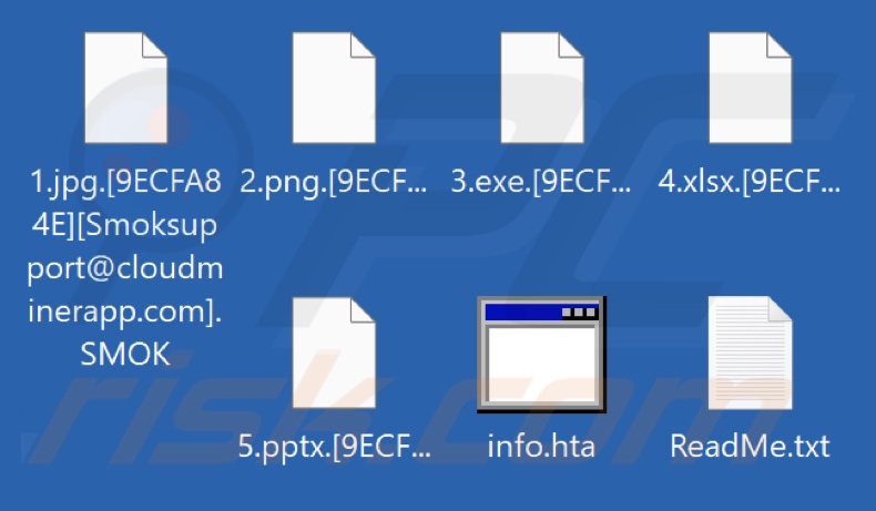 Ficheiros encriptados pelo ransomware SMOK (extensão .SMOK)
