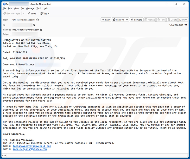 Fund transaction email fraude (2025-01-07)