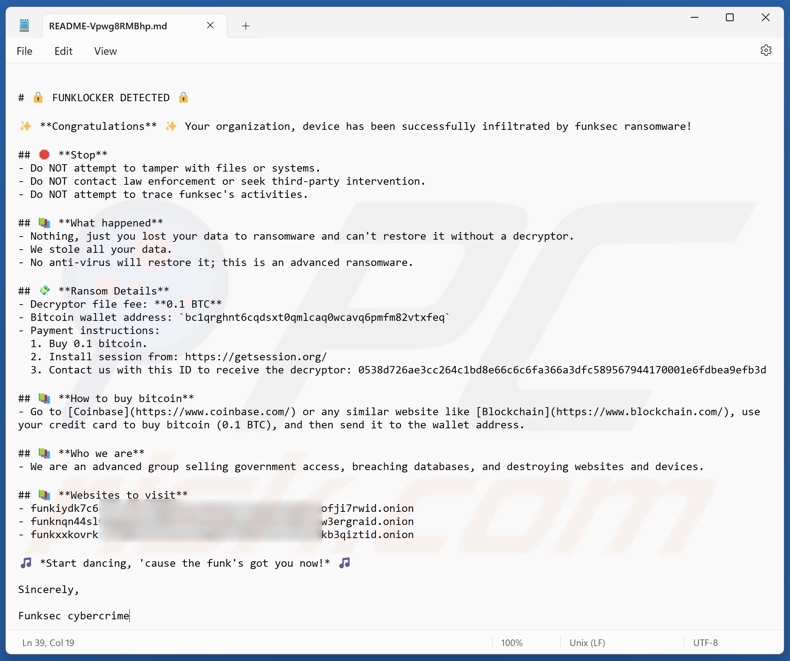 FunkLocker (FunkSec) ransomware nota de resgate (README-[random_string].md)