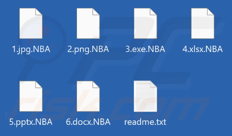 Ficheiros encriptados por Nitrogen ransomware (extensão .NBA)