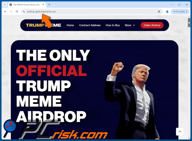 Aparência do esquema de lançamento aéreo de $TRUMP