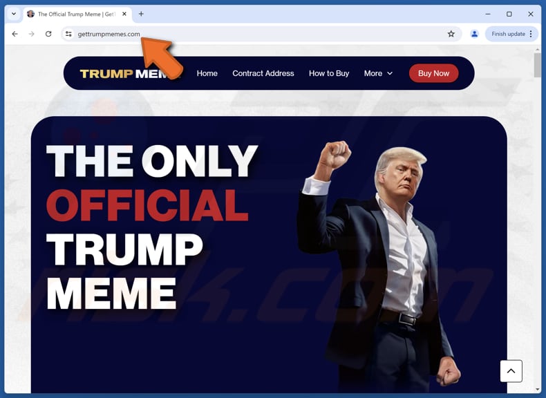gettrumpmemes.com aparência do sítio web