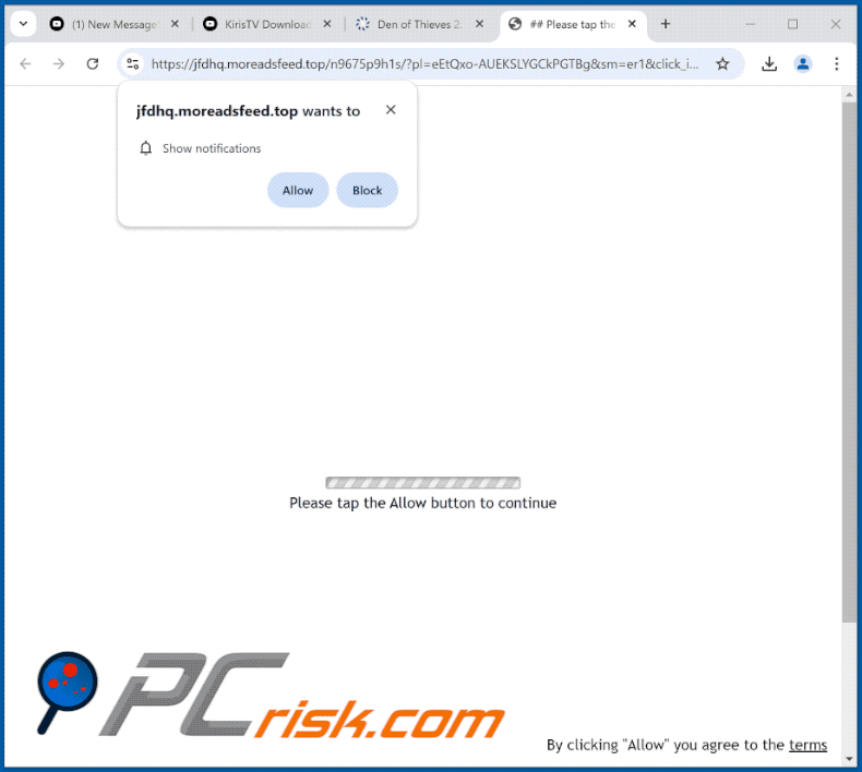 moreadsfeed[.]top website aparência (GIF)