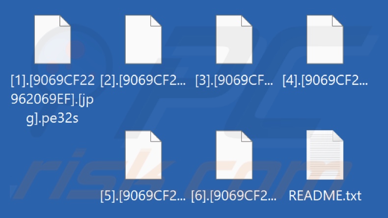Ficheiros encriptados pelo ransomware Pe32s (extensão .pe32s)