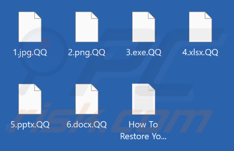 Ficheiros encriptados pelo ransomware QQ (extensão .QQ)