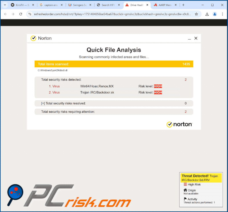 Aparência de Your Computer Has Corrupted Files fraude