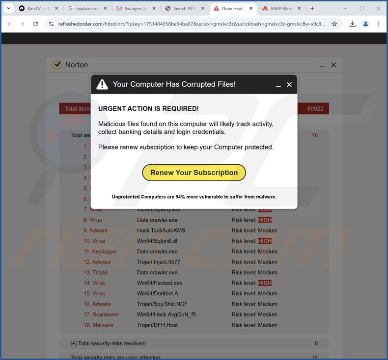 Your Computer Has Corrupted Files fraude