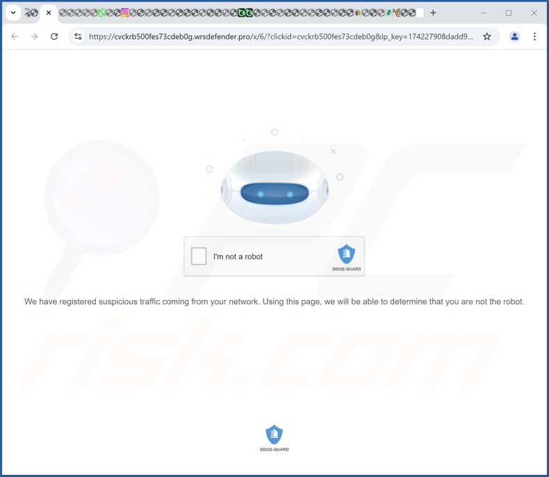 Sítio Web da família Defender (wrsdefender[.]pro)