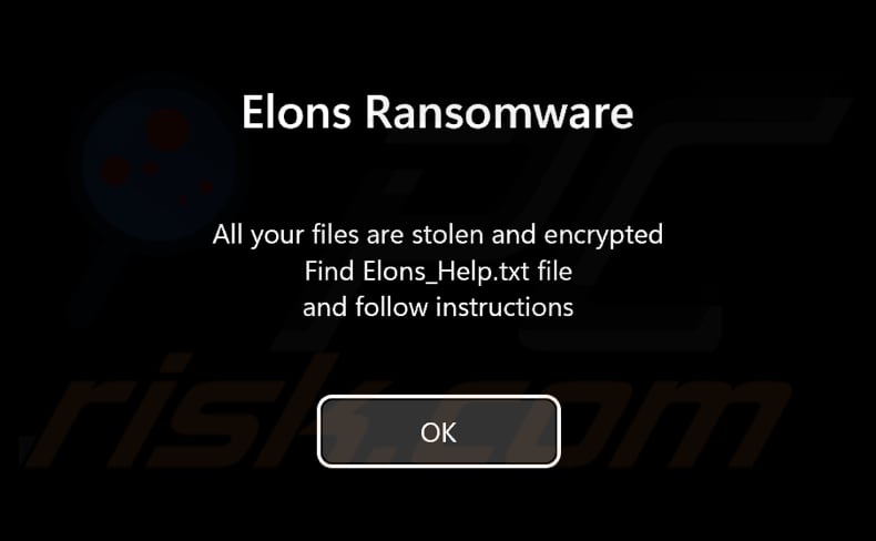 Elons ransomware ecrã de pré-login