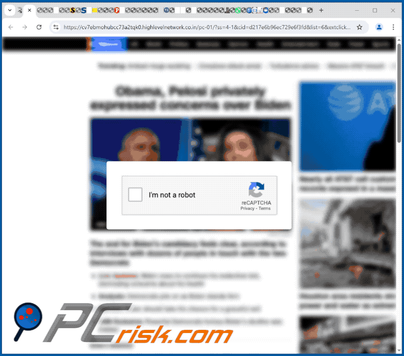 highlevelnetwork.co[.]in aparência do sítio web (GIF)