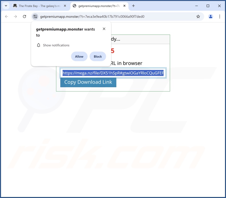Sítio Web (getpremiumapp[.]monster) utilizado para promover o Klio Verfair Tools PUA