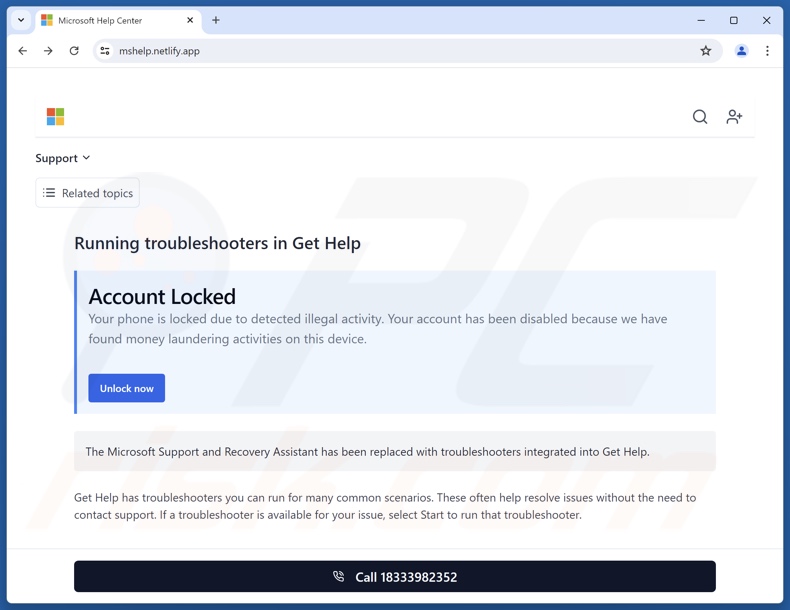 Microsoft Account Locked fraude