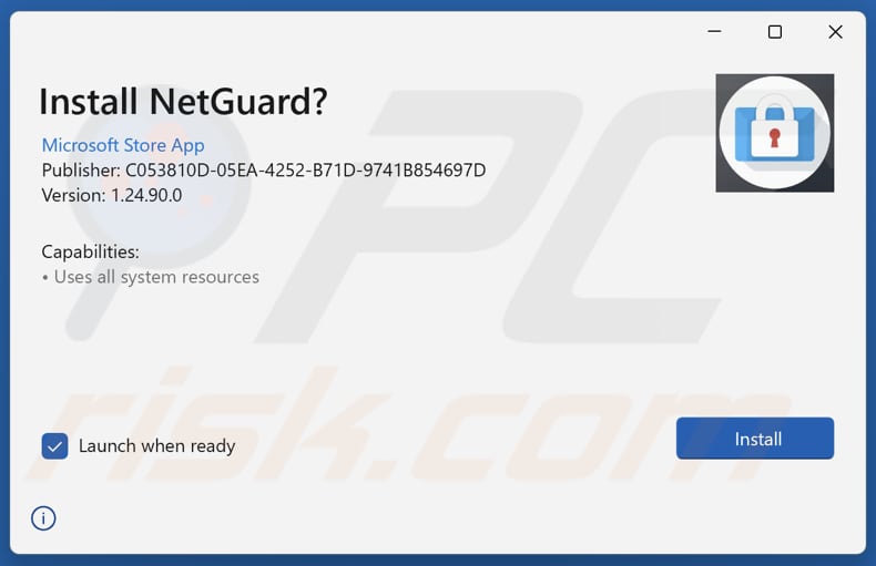 NetGuard PUA configuração da instalação