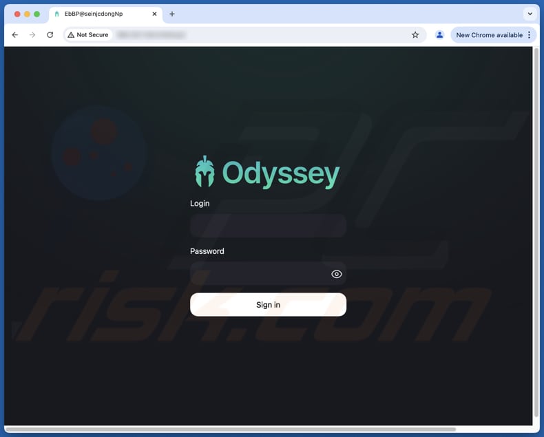 Odyssey login no painel de administração do stealer